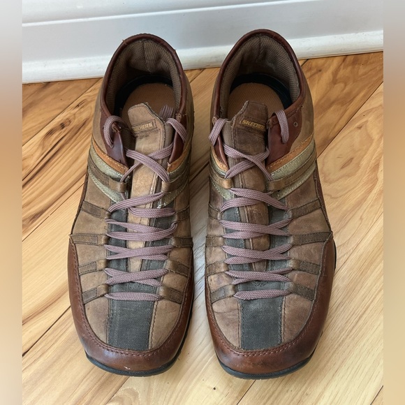 VINTAGE Skechers Men's Leather Citywalk Footpath Lace up Oxford Sneakers Sz 10 - Picture 4 of 11